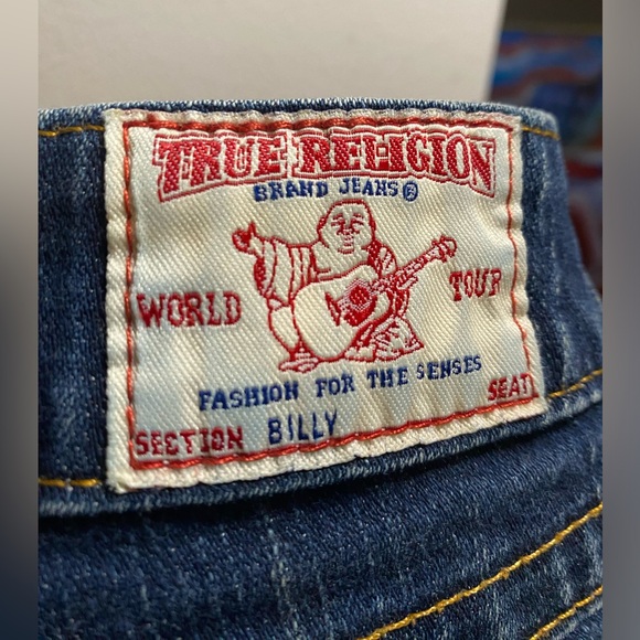 True religion jeans, gold horseshoe, Bootcut, darker denim wash, size 28 - Picture 8 of 12